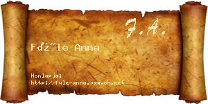 Füle Anna névjegykártya