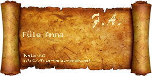 Füle Anna névjegykártya