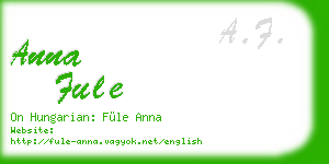 anna fule business card